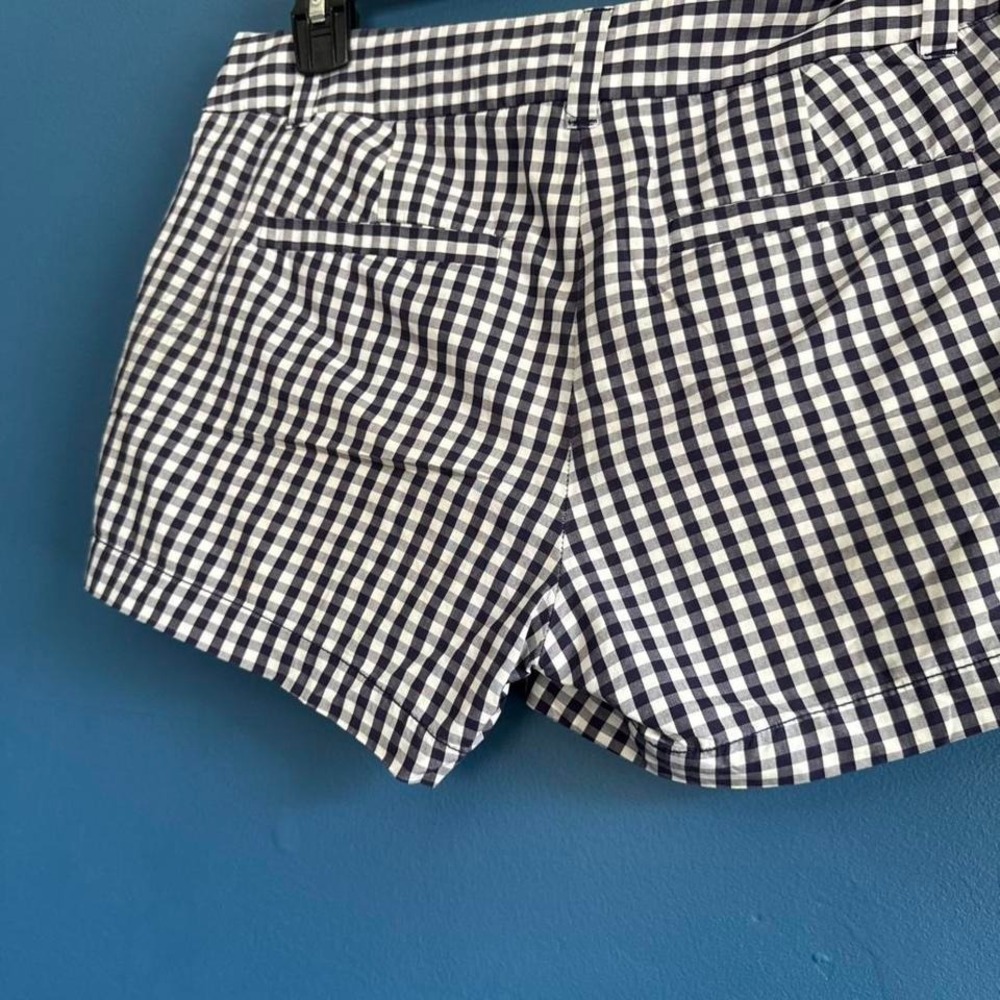 J.Crew Gingham Micro Shorts Women's Size 0 Blue White 2010 Y2K Preppy Low Rise - Picture 6 of 8